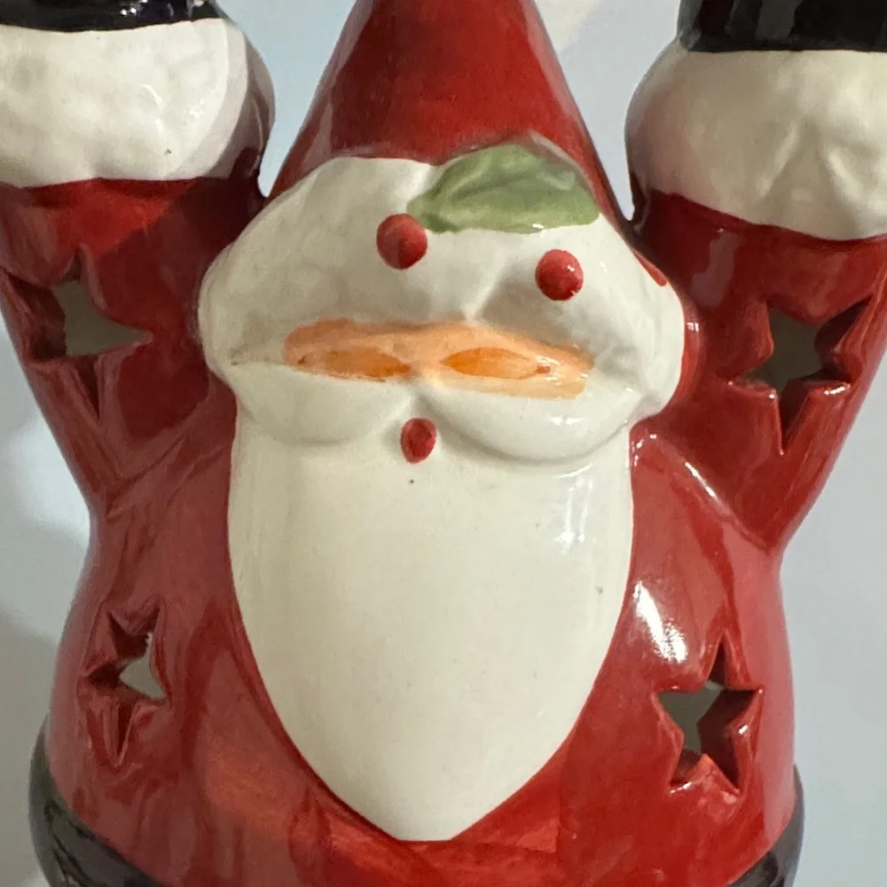 Festive Santa Candle Holder - Red and White 2002 Target Santa candle holder